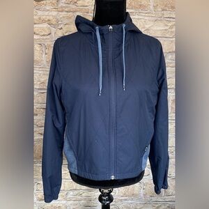 Oakley Navy Blue Hooded Full Zip Lightweight Windbreaker Outdoor Jacket Medium